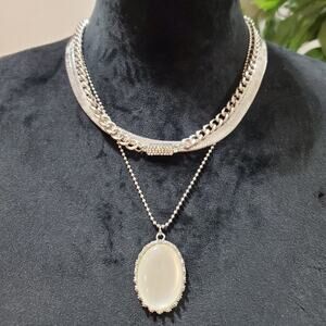 Womens Two Tone Mother Of Pearl / Gold Sun Pendant Necklace